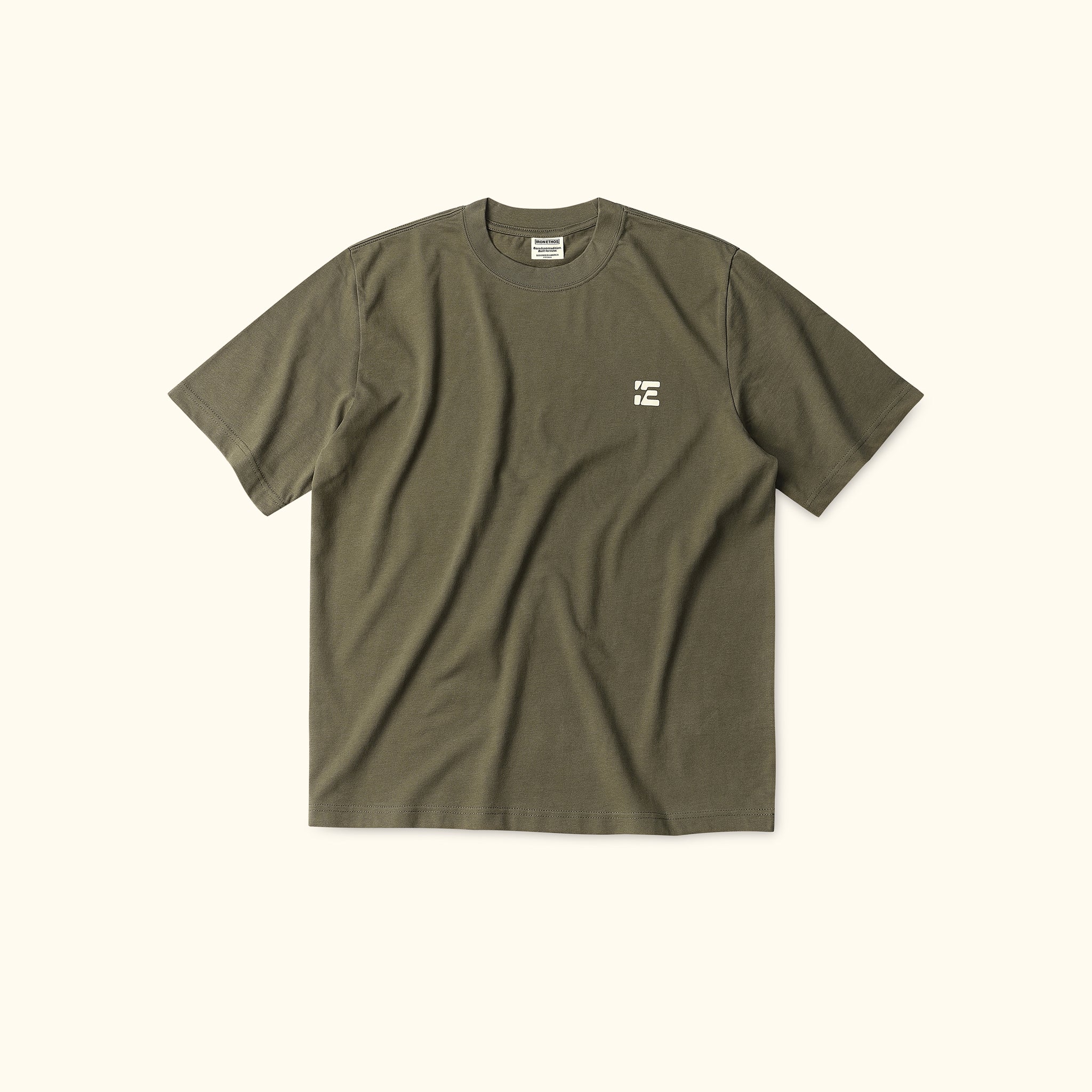 Iron Ethos Emblem Tee Khaki green Front view