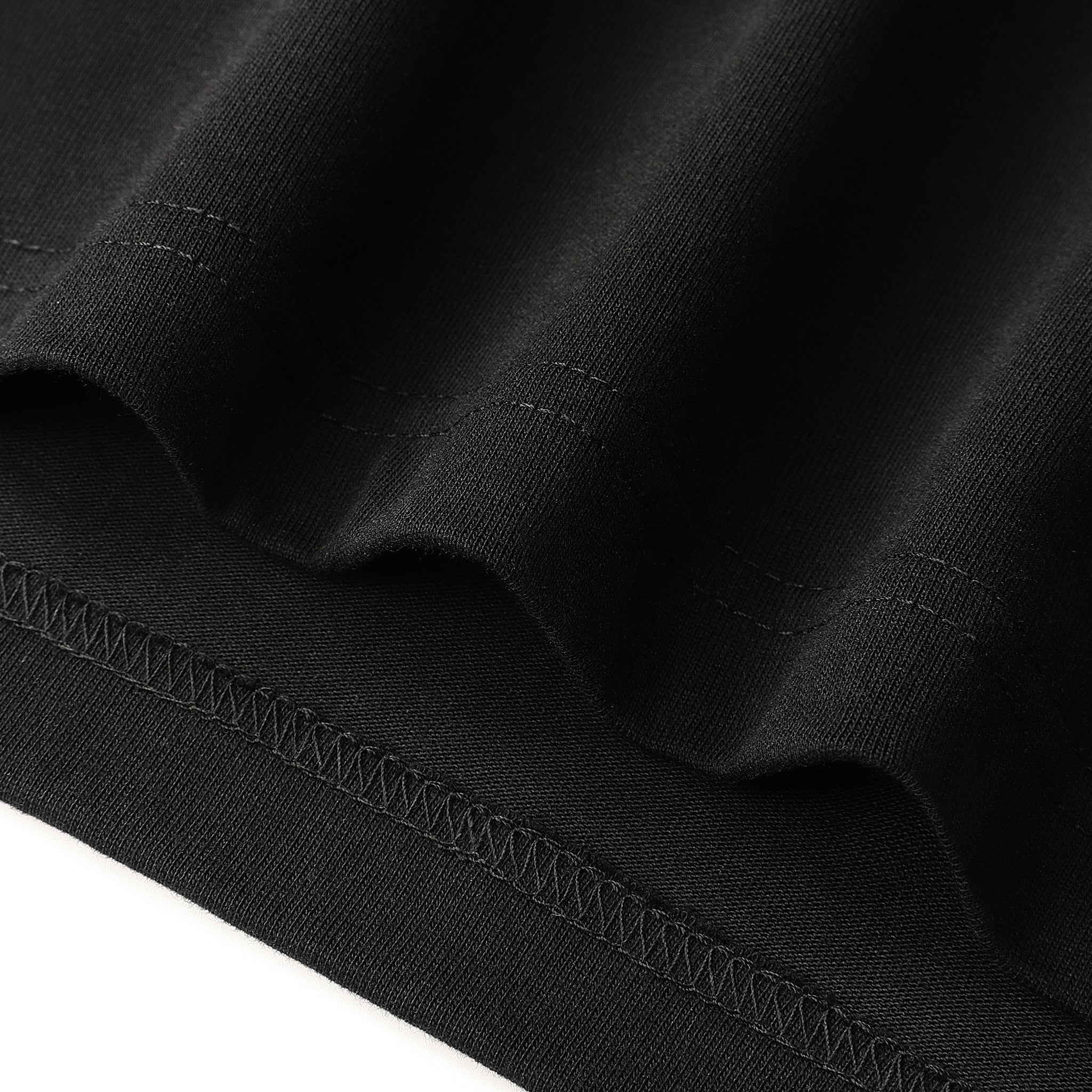 Iron Ethos V3 Graphic T-Shirt, Black Cotton T-Shirt, Close-up of Stitching Details