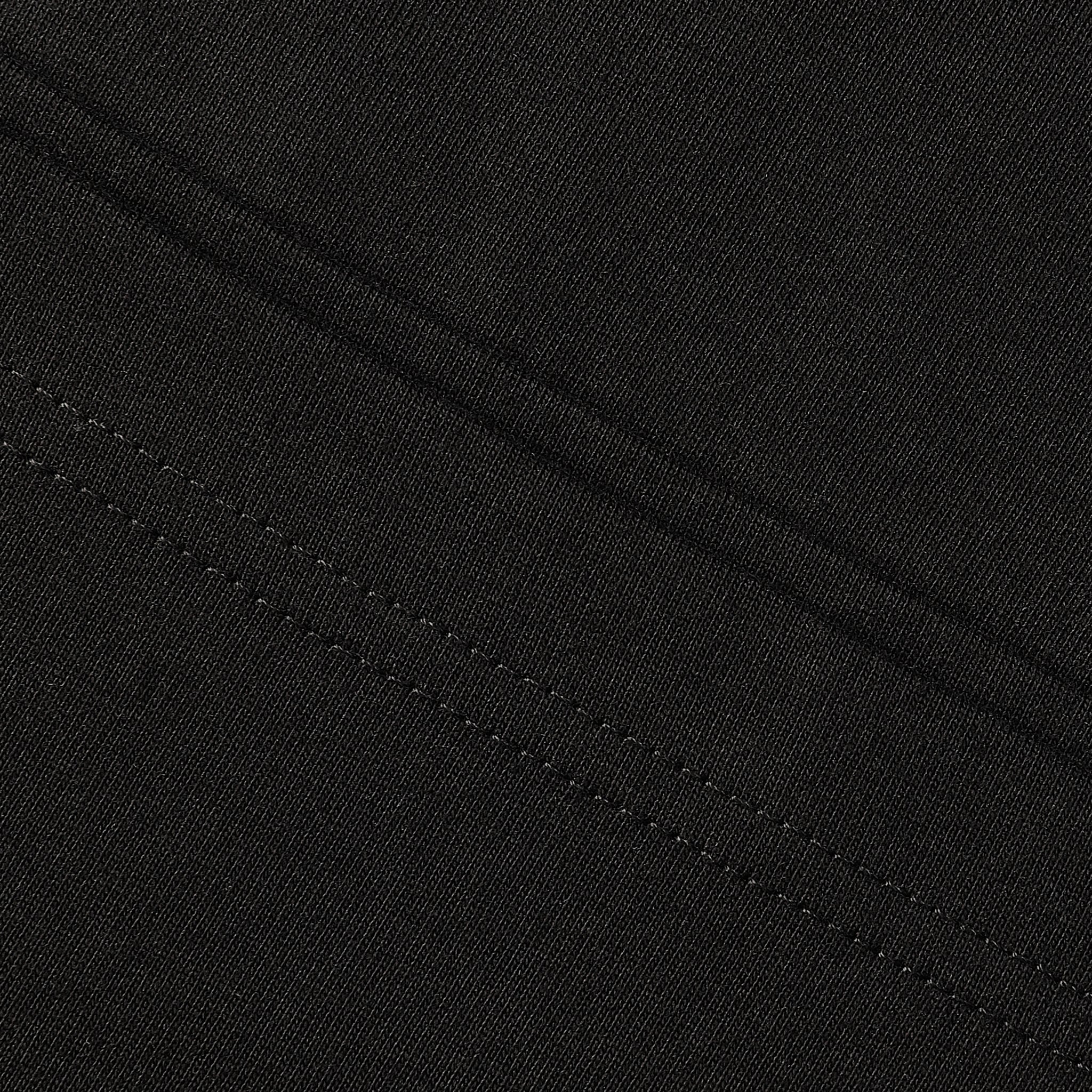 Iron Ethos Wordmark Tee, black short-sleeve T-shirt, close-up of stitching details.