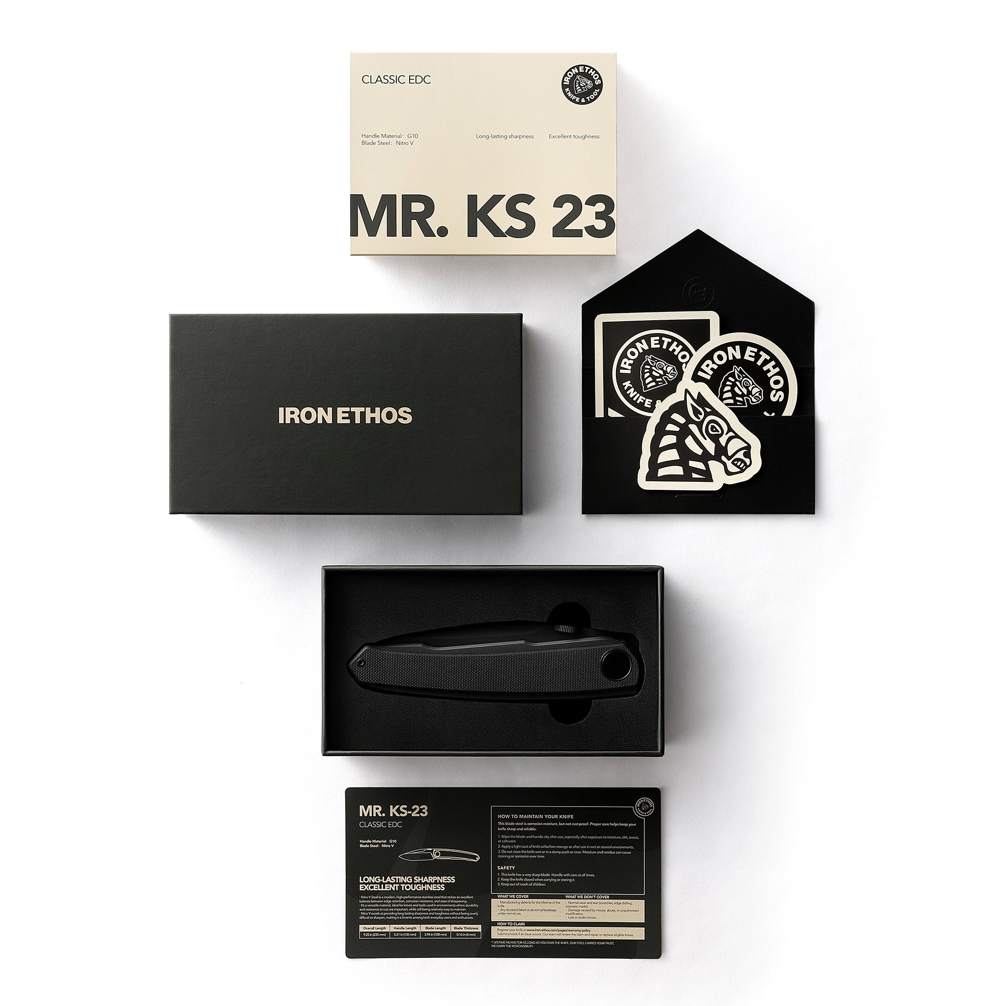 KS-23 EDC Pocket Knife - Nitro-V Steel & G10 Handle