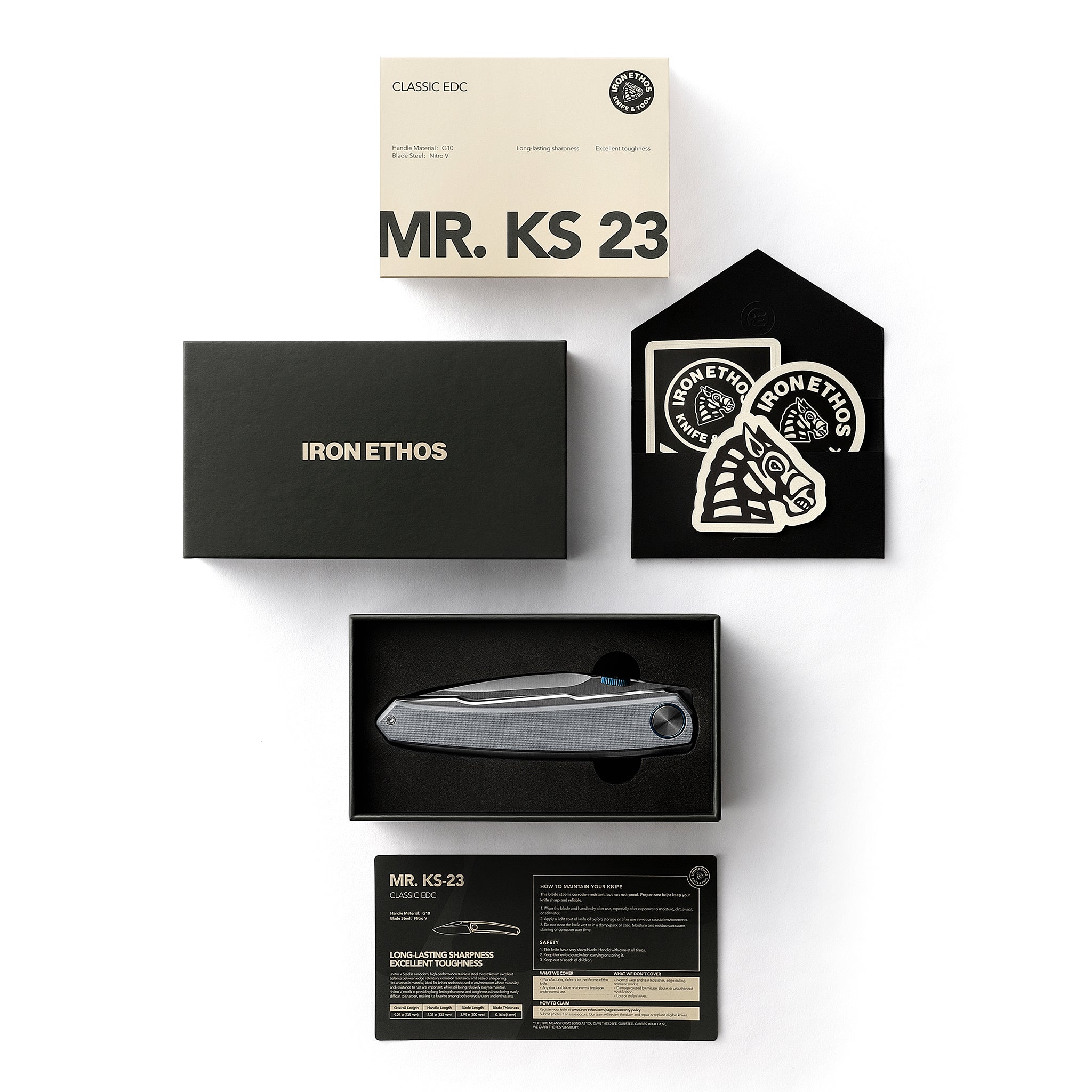 KS-23 EDC Pocket Knife - Nitro-V Steel & G10 Handle