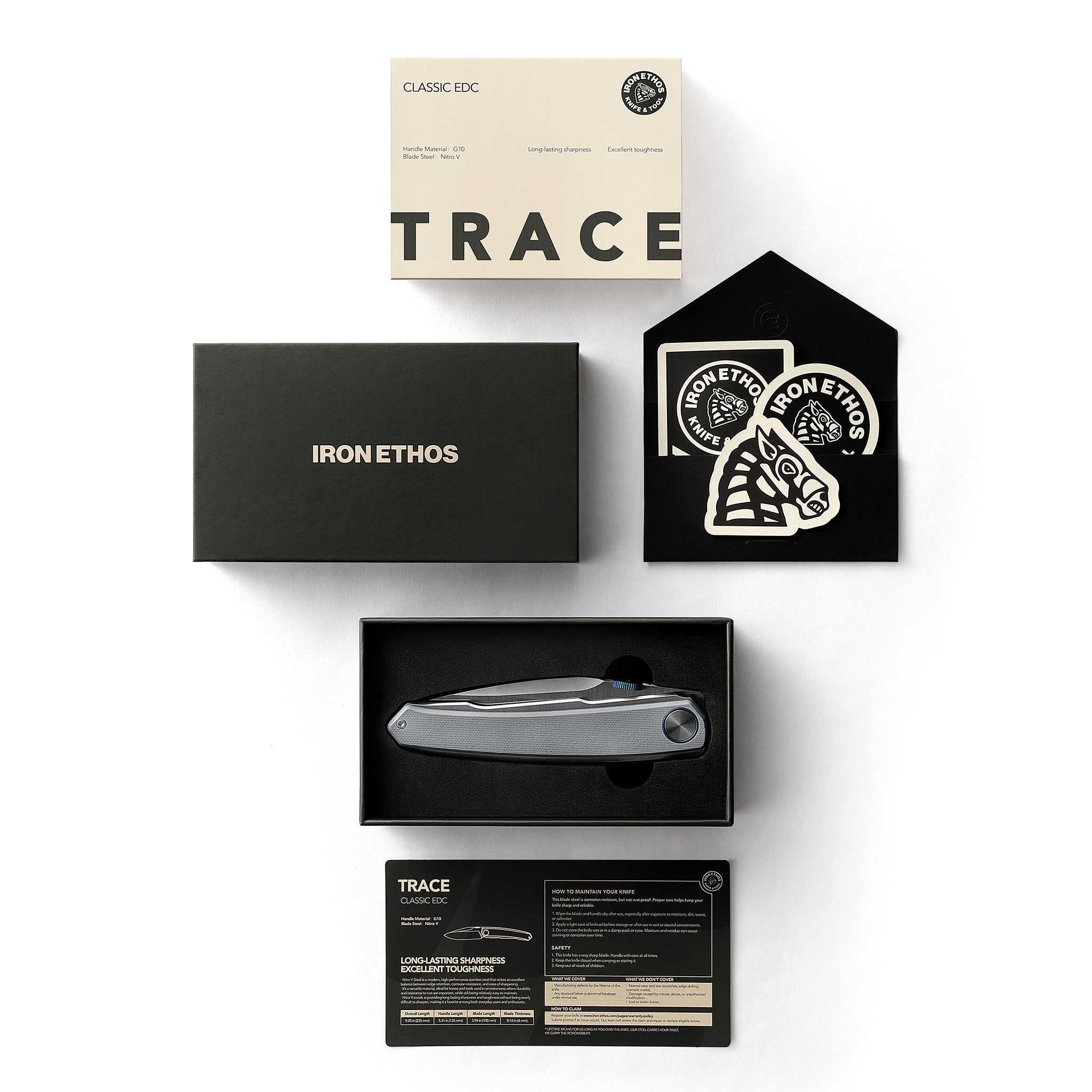Trace EDC Pocket Knife - Nitro-V Steel & G10 Handle