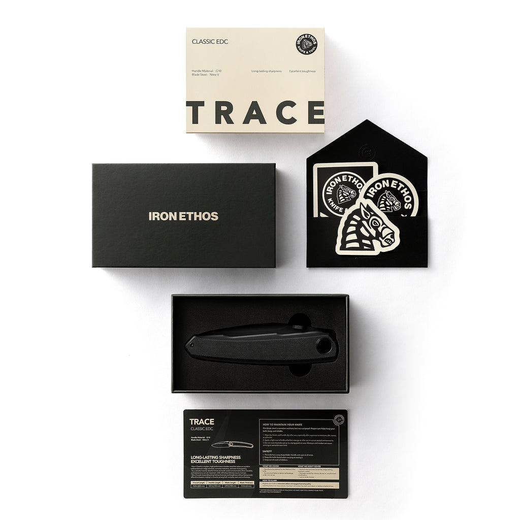 Trace Folding EDC Pocket Knife - Nitro-V Steel & G10 Handle