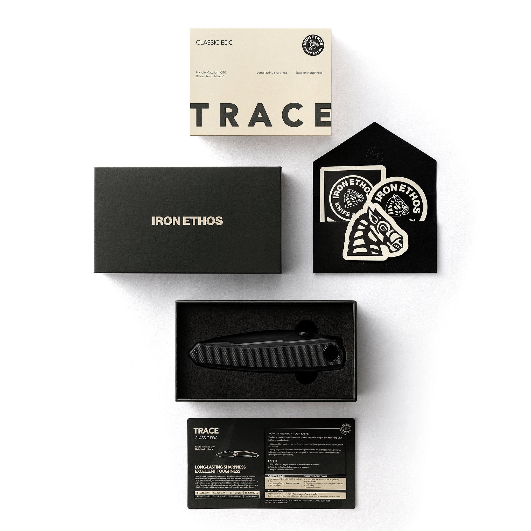 Trace Folding EDC Pocket Knife - Nitro-V Steel & G10 Handle